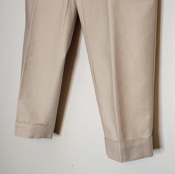 Ann Taylor Cotton Crop Pants Curvy Coastal Beige Office Preppy Summer Vacation - Picture 4 of 9